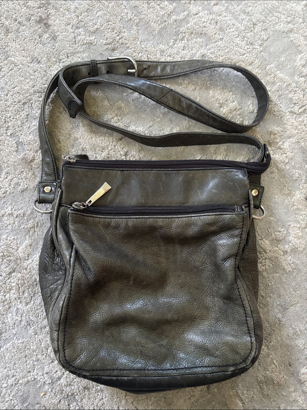 Wilsons Leather Olive-Tone Leather Crossbody Bag - Picture 1 of 4